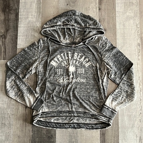 Myrtle Beach South Carolina heathered gray hoodie sweatshirt women’s size small - Picture 2 of 7